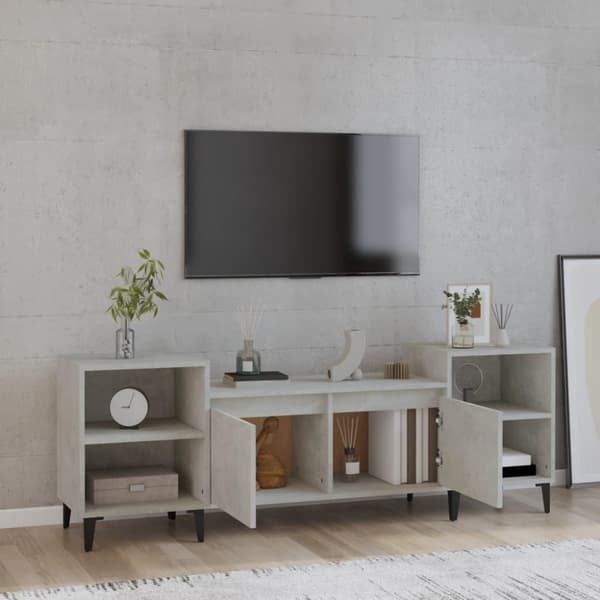 vidaXL Tv-bänk betonggrå 160x35x55 cm konstruerat trä