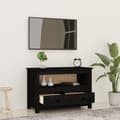 Miniatyrbilde 3 av 11: vidaXL TV-benk svart 79x35x52 cm heltre furu