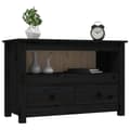 Miniatyrbilde 4 av 11: vidaXL TV-benk svart 79x35x52 cm heltre furu