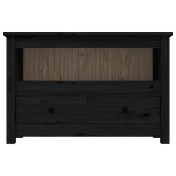 vidaXL TV-benk svart 79x35x52 cm heltre furu