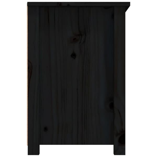 vidaXL TV-benk svart 79x35x52 cm heltre furu