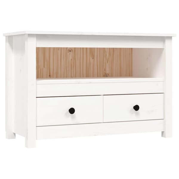 vidaXL TV-benk hvit 79x35x52 cm heltre furu
