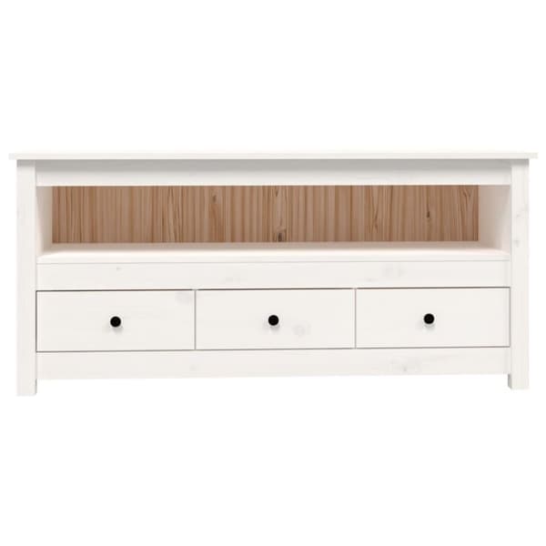 vidaXL TV-benk hvit 114x35x52 cm heltre furu