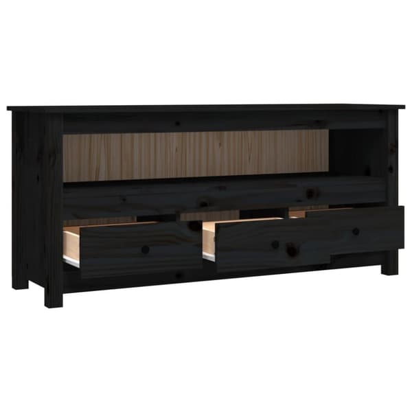 vidaXL Tv-bänk Svart 114x35x52 cm massiv furu