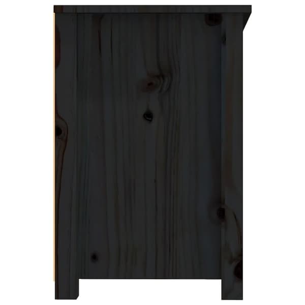 vidaXL Tv-bänk Svart 114x35x52 cm massiv furu