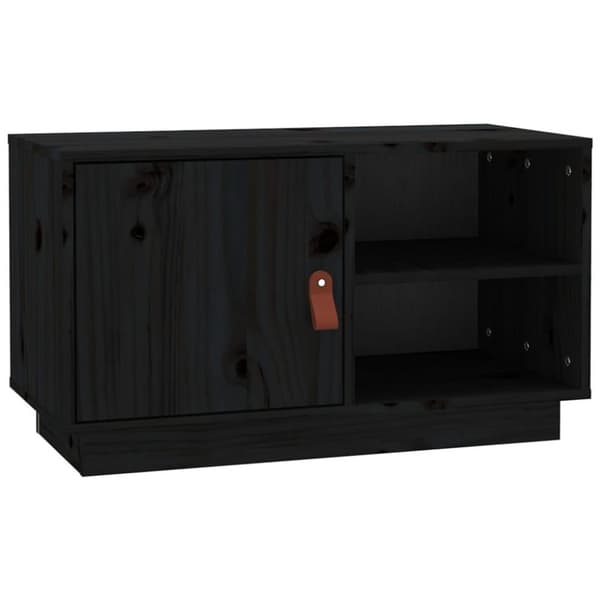 vidaXL tv-bord 70x34x40 cm massivt fyrretræ sort