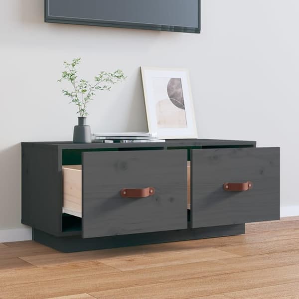 vidaXL TV-taso harmaa 80x34x35 cm täysi mänty