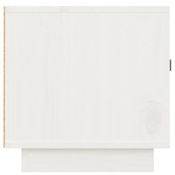 vidaXL tv-bord 80x34x35 cm massivt fyrretræ hvid