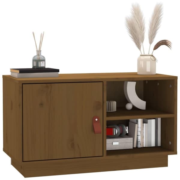 vidaXL TV-taso hunajanruskea 70x34x40 cm täysi mänty