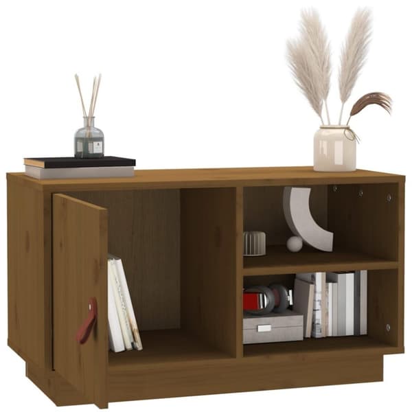 vidaXL TV-taso hunajanruskea 70x34x40 cm täysi mänty
