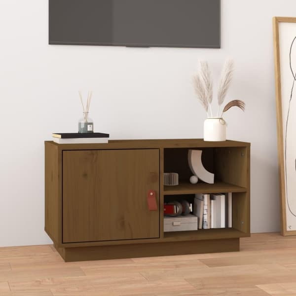 vidaXL TV-taso hunajanruskea 70x34x40 cm täysi mänty