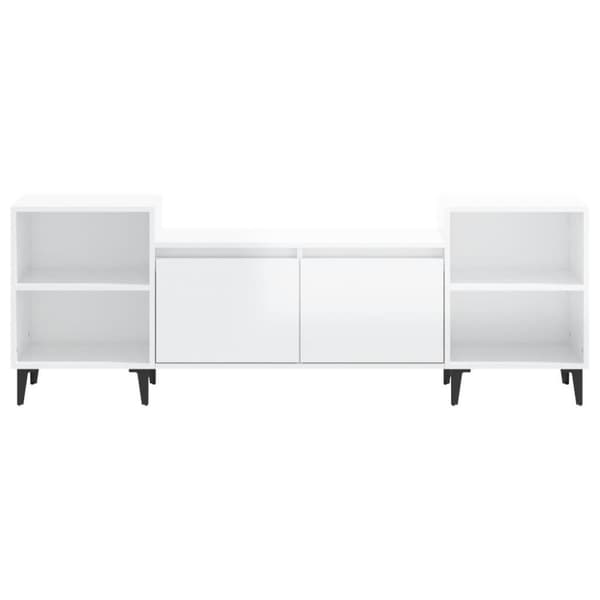 vidaXL tv-bord 160x35x55 cm konstrueret træ hvid højglans