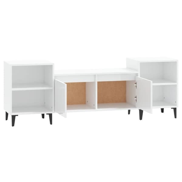 vidaXL tv-bord 160x35x55 cm konstrueret træ hvid højglans