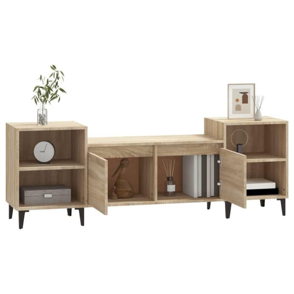 vidaXL tv-bord 160x35x55 cm konstrueret træ sonoma-eg