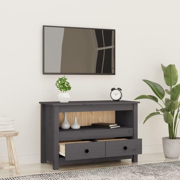 vidaXL TV-taso harmaa 79x35x52 cm täysi mänty