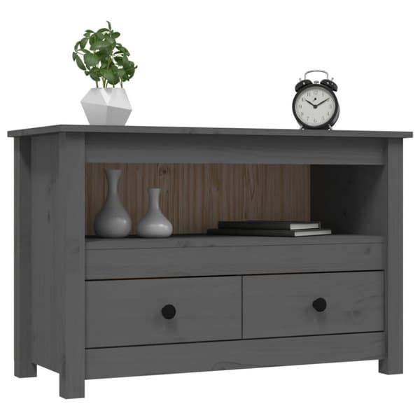vidaXL TV-taso harmaa 79x35x52 cm täysi mänty