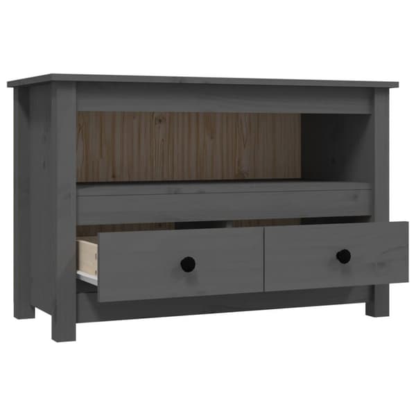 vidaXL TV-taso harmaa 79x35x52 cm täysi mänty