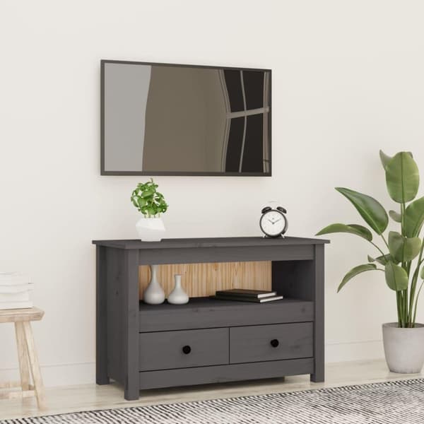 vidaXL TV-taso harmaa 79x35x52 cm täysi mänty