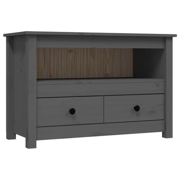 vidaXL TV-taso harmaa 79x35x52 cm täysi mänty