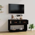 Miniatyrbild 3 av 11: vidaXL Tv-bänk svart 90x40x60 cm massiv furu