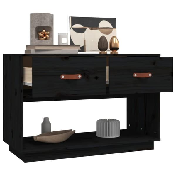 vidaXL Tv-bänk svart 90x40x60 cm massiv furu