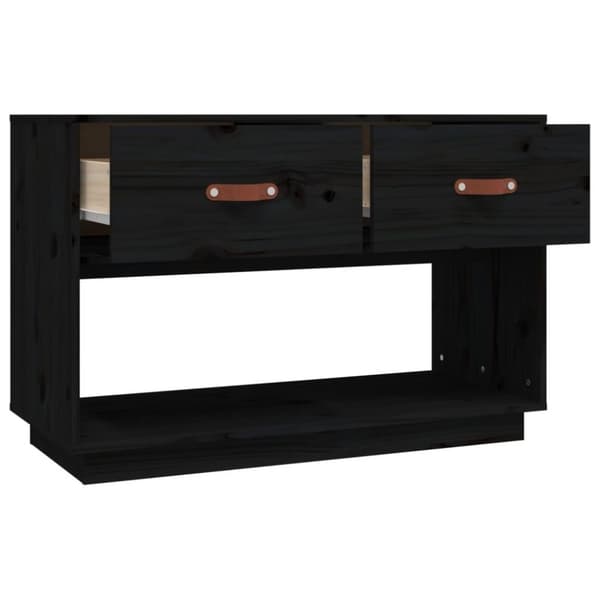 vidaXL Tv-bänk svart 90x40x60 cm massiv furu