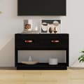 Miniatyrbild 2 av 11: vidaXL Tv-bänk svart 90x40x60 cm massiv furu