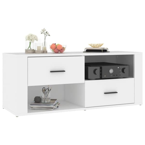 vidaXL Tv-bänk vit 100x35x40 cm konstruerat trä