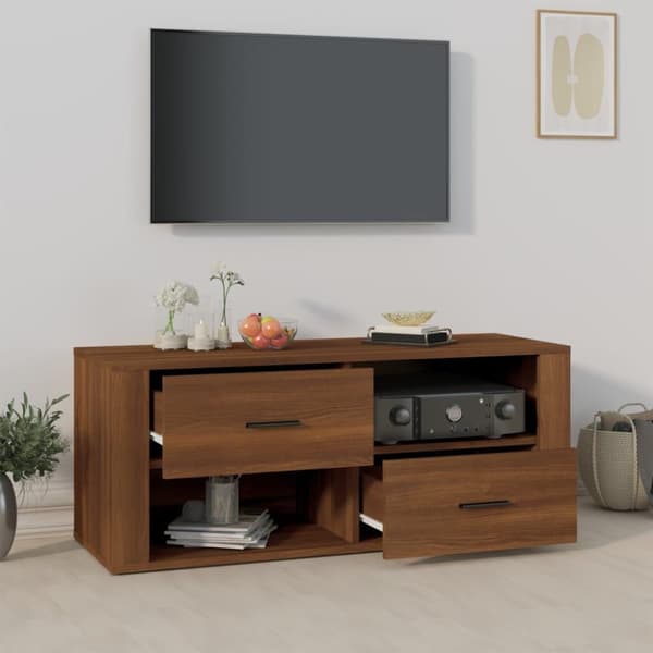vidaXL TV-benk sonoma eik 100x35x40 cm konstruert tre