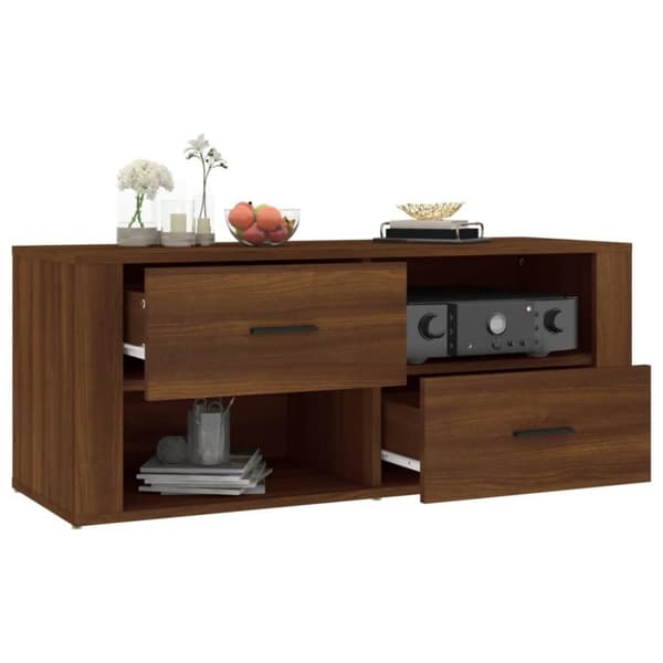 vidaXL TV-benk sonoma eik 100x35x40 cm konstruert tre