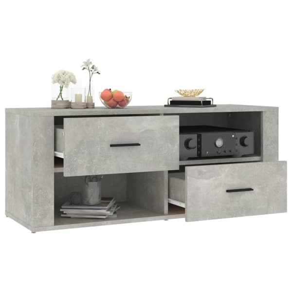 vidaXL TV-benk betonggrå 100x35x40 cm konstruert tre