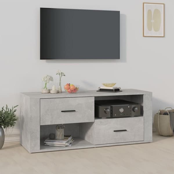 vidaXL TV-benk betonggrå 100x35x40 cm konstruert tre