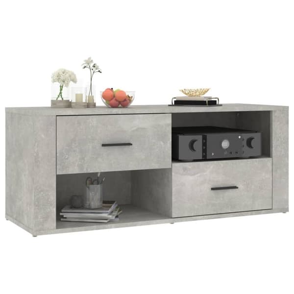 vidaXL TV-taso betoninharmaa 100x35x40 cm tekninen puu