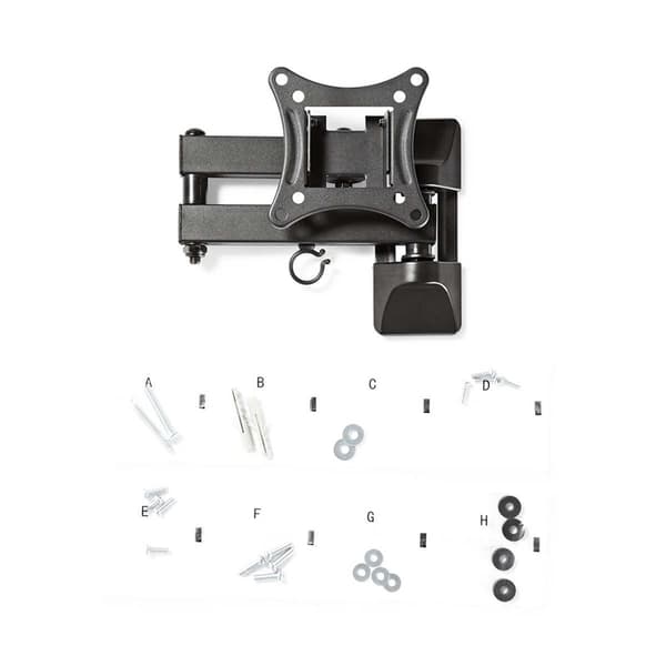 Nedis Full Motion TV Veggfeste | 13 - 27 " | Maximum skjerm vekt: 15 kg | Tiltbar | Roterbar | Minimum vegg avstand: 60 mm | Maksimum vegg avstand: 35