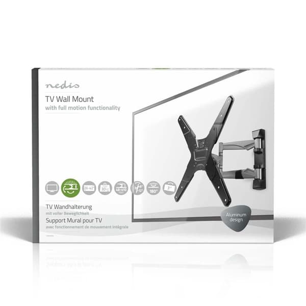Nedis Full Motion TV Veggfeste | 23 - 55 " | Maximum skjerm vekt: 30 kg | Tiltbar | Roterbar | Minimum vegg avstand: 48 mm | Maksimum vegg avstand: 41
