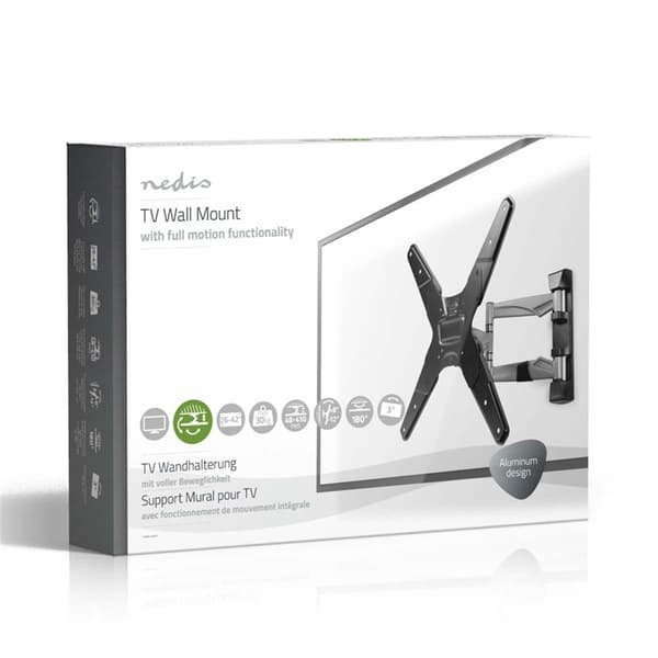 Nedis Full Motion TV Veggfeste | 23 - 55 " | Maximum skjerm vekt: 30 kg | Tiltbar | Roterbar | Minimum vegg avstand: 48 mm | Maksimum vegg avstand: 41