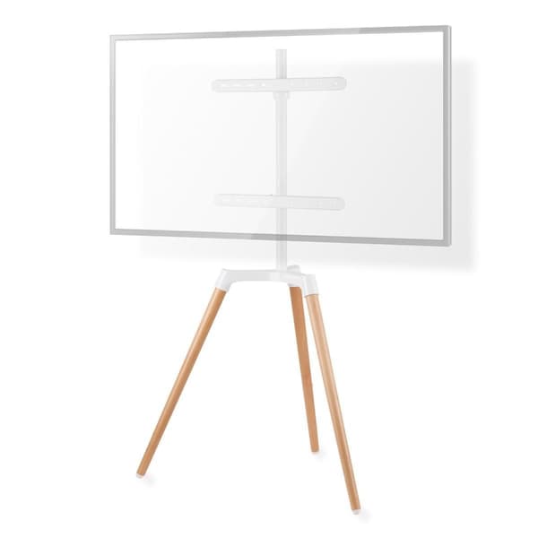 Nedis Golvstativ | 50 - 65 " | Maximal skärmvikt som stöds: 35 kg | Scandinavian Design | Roterbar | Anti-tip rem | Snäpplås | Aluminium / Stål | Vit Brun, Vit