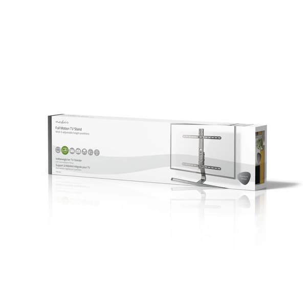Nedis Full Motion TV Stand | 37 - 75 " | Maximum skjerm vekt: 40 kg | Tiltbar | Roterbar | Justerbare forhåndsfikserte høyder | Aluminium / Stål | Grå