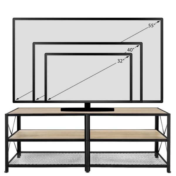 Tv-bord - 141 cm,Industrielt lyst træ, egetræ Sonoma