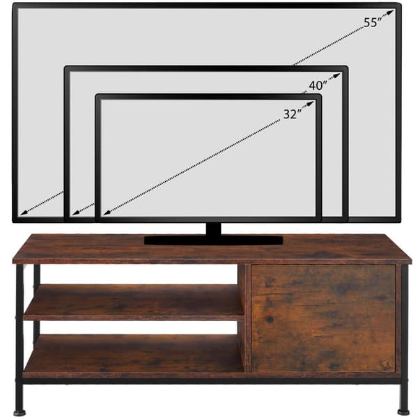 Tv-bord Durban 110x40x45,5cm - Industrielt mørkt træ, rustikt