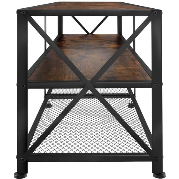 Tv-bord - 141 cm,Industrielt mørkt træ, rustikt