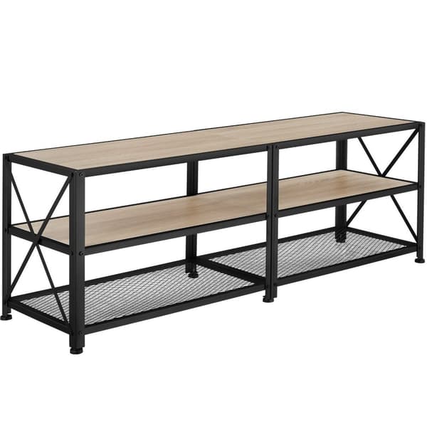 TV-bänk - 161 cm, Industriellt lätt trä, ek Sonoma