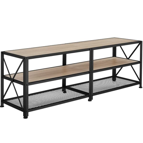 TV-bänk - 141 cm, Industriellt lätt trä, ek Sonoma