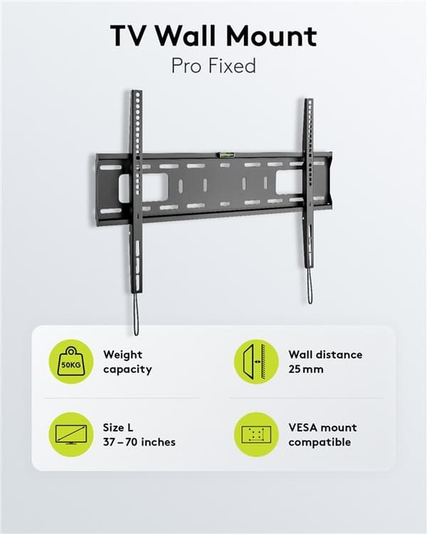 Goobay TV-veggfeste Pro FIXED (L) for TV-er fra 37 til 70 tommer (94 til 178 cm) opp til 50 kg