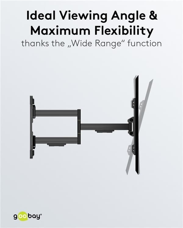 Goobay Tv-vægbeslag Pro FULLMOTION (L) wide Range til tv-apparater fra 37 til 70 tommer (94-178 cm), fuldt bevægelig (drejelig og vippelig) op til 70