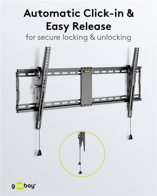 Goobay TV-väggfäste Pro TILT (XL) för TV-apparater från 43 till 100 tum (109-254 cm), vippbar upp till 70 kg