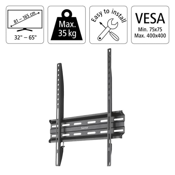 Hama Veggfeste Fast VESA opp til 400x400 65" Svart