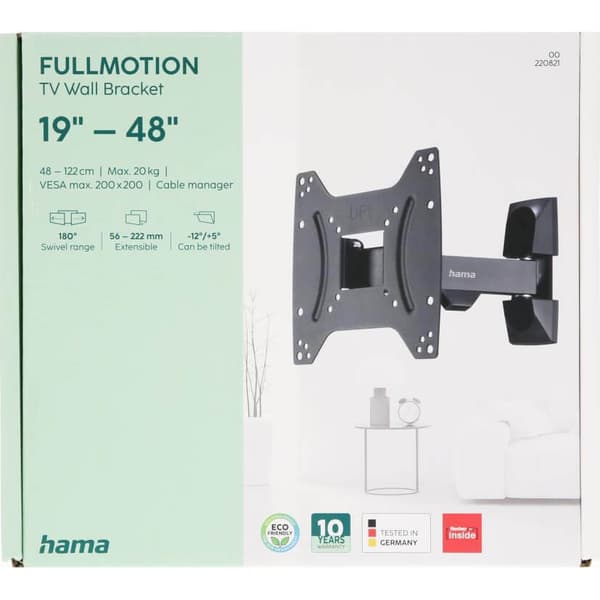 Hama TV Wall Bracket Full Motion VESA up to 200x200 48" Black