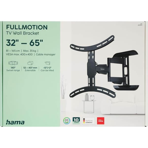 Hama TV Veggfeste Full Motion VESA opp til 400x400 65" Svart
