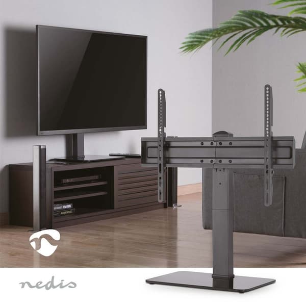 Nedis Fast TV Stand | 37 - 70 " | Maximal skärmvikt som stöds: 40 kg | Justerbar förinställda höjder | Härdat glas / Stål | Svart